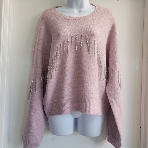Broadway 38 lavender rhinestone sweater - Picture 1 of 13